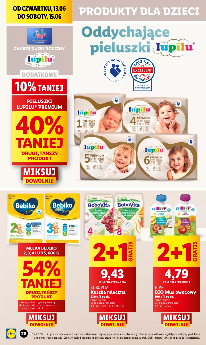 Gazetka promocyjna Lidl - GAZETKA - ważna 13.06 do 15.06.2024 - strona 38 - produkty: Bebiko, BoboVita, Dzieci, Gra, HiPP, Mus