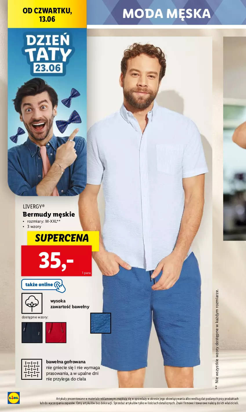 Gazetka promocyjna Lidl - GAZETKA - ważna 13.06 do 15.06.2024 - strona 42 - produkty: Bermudy, Moda, Sok, Wełna