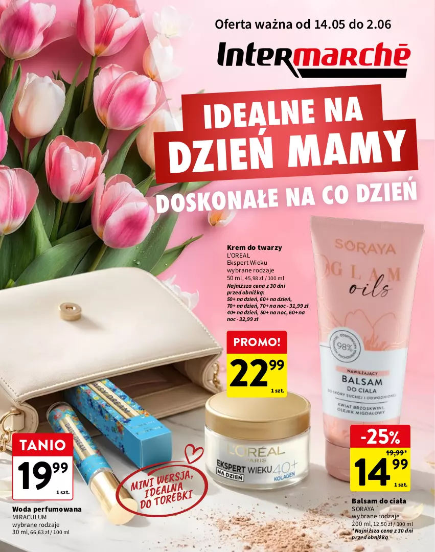 Gazetka promocyjna Intermarche - Gazetka Intermarche - ważna 14.05 do 02.06.2026 - strona 1 - produkty: Balsam do ciała, Krem do twarzy, Perfum, Woda, Woda perfumowana