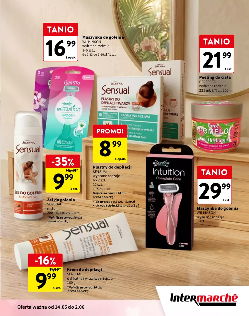 Gazetka promocyjna Intermarche - Gazetka Intermarche - ważna 14.05 do 02.06.2026 - strona 11 - produkty: Chusteczki, Chusteczki do higieny, Cleanic, Krem do depilacji, Makijaż, Maszynka, Maszynka do golenia, Melon, Nawilżany papier, Nivea, Papier, Papier toaletowy, Peeling, Perfecta, Plastry do depilacji, Sensual, Szynka, Venus