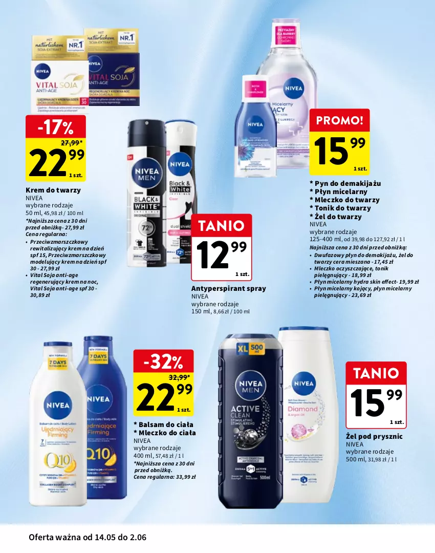 Gazetka promocyjna Intermarche - Gazetka Intermarche - ważna 14.05 do 02.06.2026 - strona 6 - produkty: Antyperspirant, Balsam do ciała, Balsam po goleniu, Fa, Krem do twarzy, Krem na dzień, Krem na noc, Makijaż, Mars, Mleczko, Mleczko do ciała, Nivea, Nivea Men, Old Spice, Pianka do golenia, Płyn micelarny, Tonik, Tonik do twarzy, Woda, Woda po goleniu