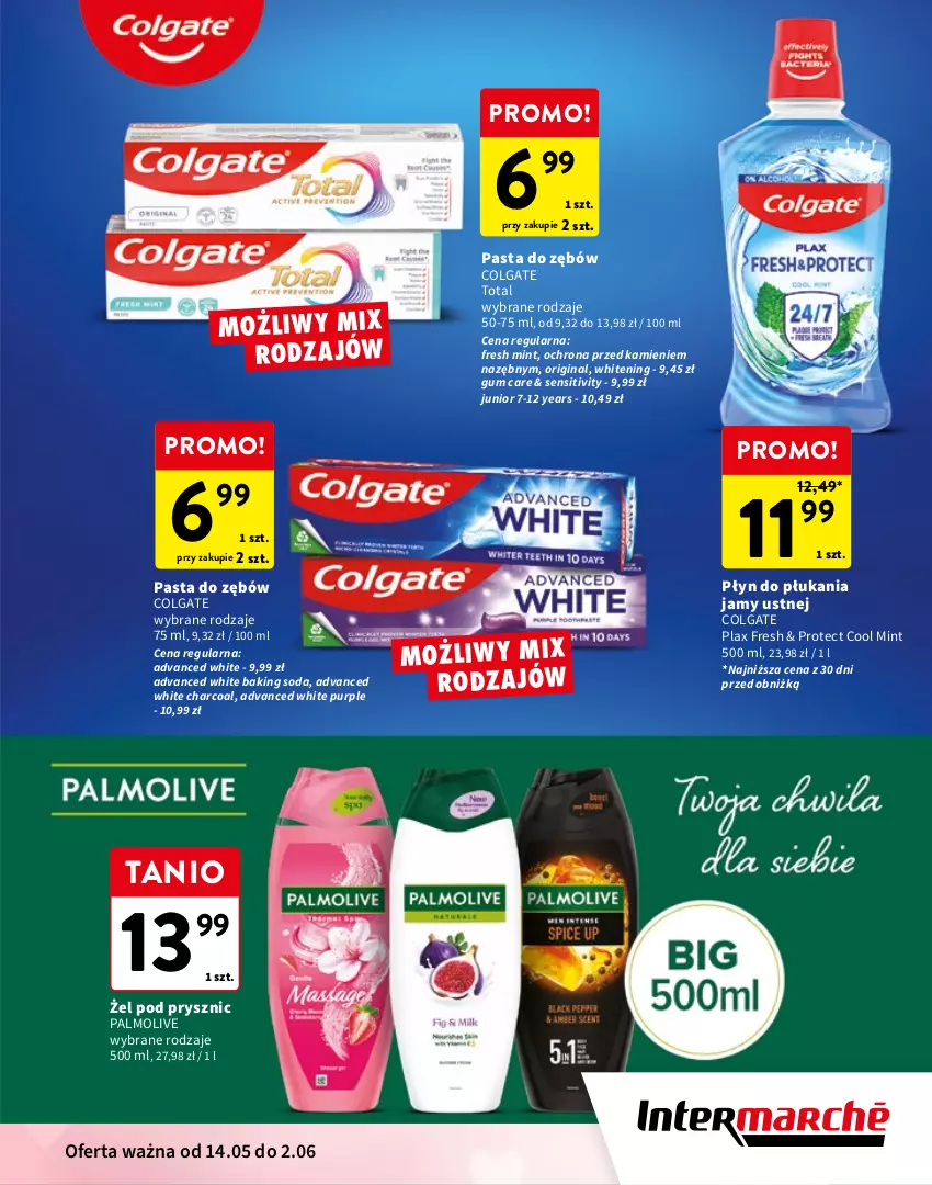 Gazetka promocyjna Intermarche - Gazetka Intermarche - ważna 14.05 do 02.06.2026 - strona 9 - produkty: Colgate, Colgate Total, Gin, Lacalut, LG, Listerine, Palmolive, Pasta do zębów, Płyn do płukania, Płyn do płukania jamy ustnej, Pur