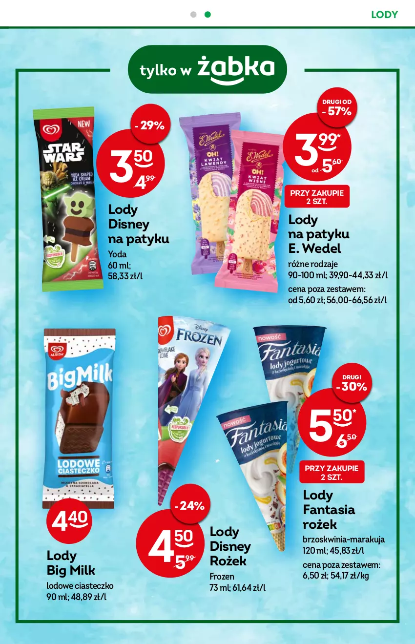 Gazetka promocyjna Żabka - ważna 31.08 do 06.09.2022 - strona 47 - produkty: Big Milk, Disney, E. Wedel, Fa, Fanta, Frozen, Lody