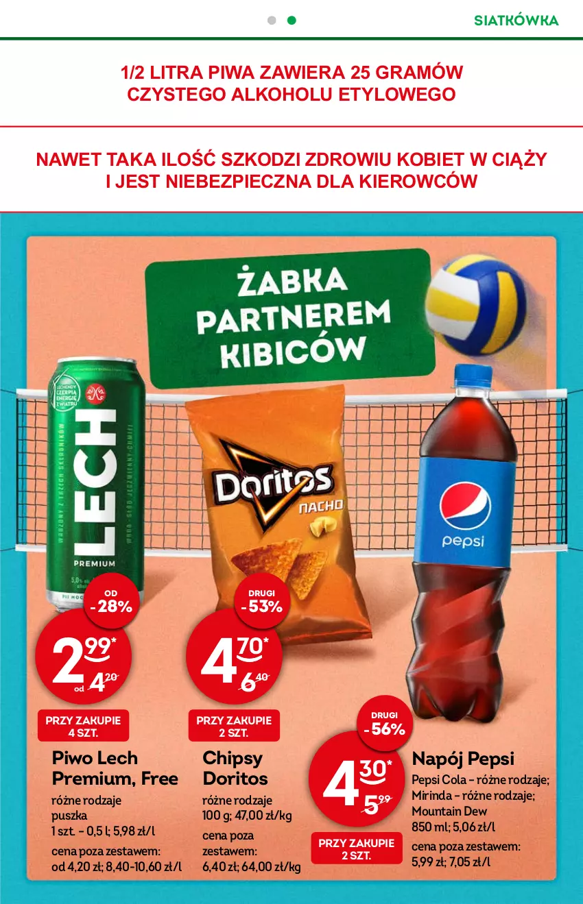 Gazetka promocyjna Żabka - ważna 31.08 do 06.09.2022 - strona 5 - produkty: Chipsy, Gra, Lech Premium, Mirinda, Napój, Pepsi, Piec, Piwa, Piwo