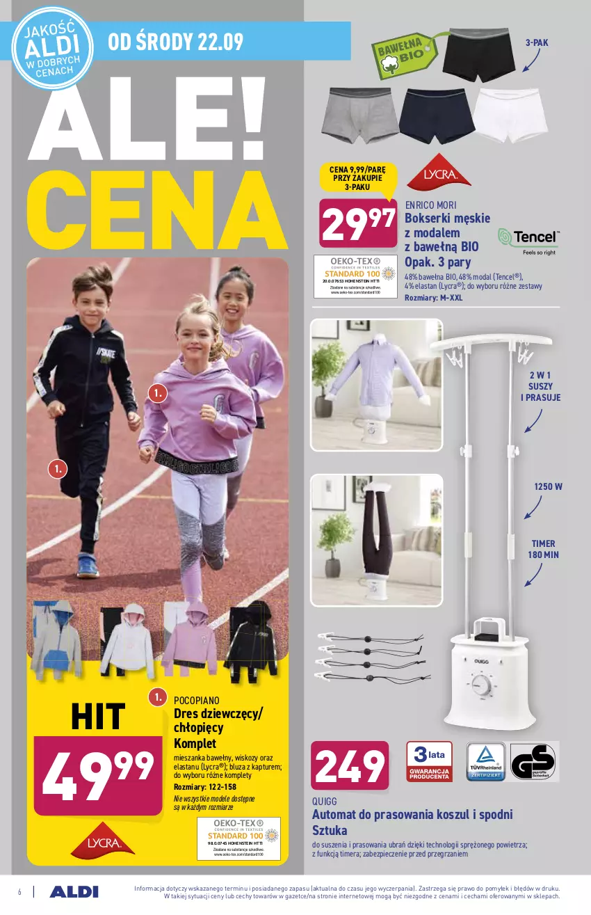 Gazetka promocyjna Aldi - OKAZJE DLA CIEBIE I DOMU - ważna 22.09 do 25.09.2021 - strona 6 - produkty: Bluza, Bluza z kapturem, Bokserki, Dres, Kosz, Moda, Piec, Pocopiano, Ser, Wełna