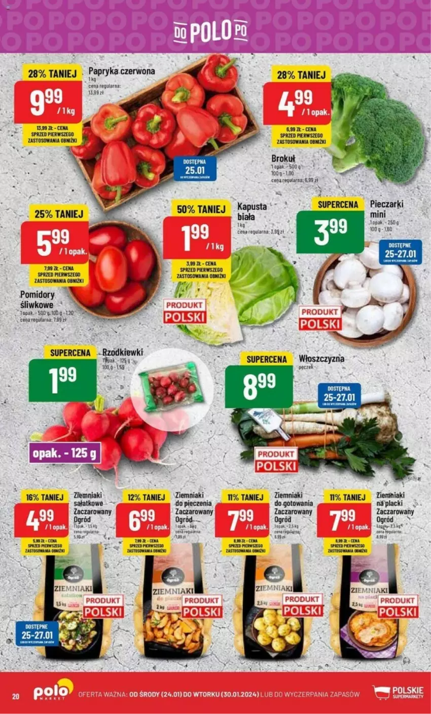 Gazetka promocyjna PoloMarket - ważna 24.01 do 30.01.2024 - strona 13 - produkty: Gala, Lack, Ogród, Papryka, Papryka czerwona, Piec, Pomidory, Sałat, Ziemniaki