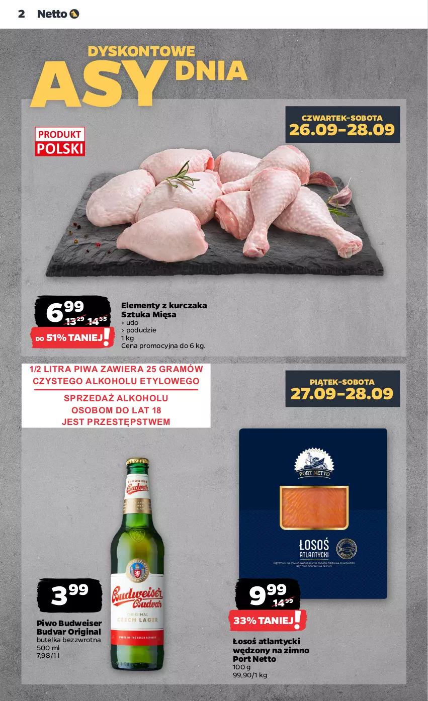 Gazetka promocyjna Netto - Artykuły spożywcze - ważna 26.09 do 02.10.2024 - strona 2 - produkty: Gin, Gra, Kurczak, Piwa, Piwo, Por, Ser