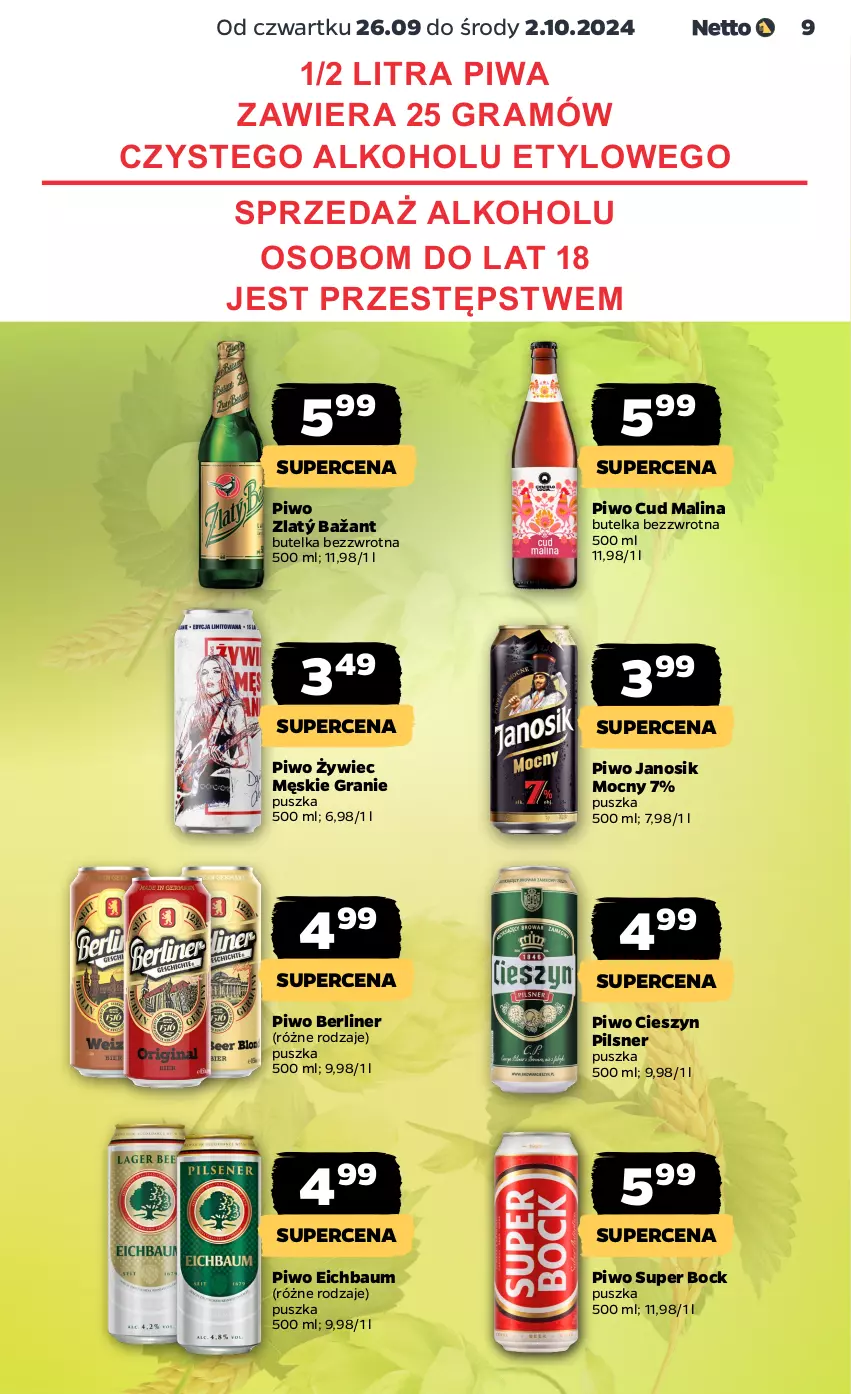 Gazetka promocyjna Netto - Artykuły spożywcze - ważna 26.09 do 02.10.2024 - strona 9 - produkty: Gra, Piwa, Piwo