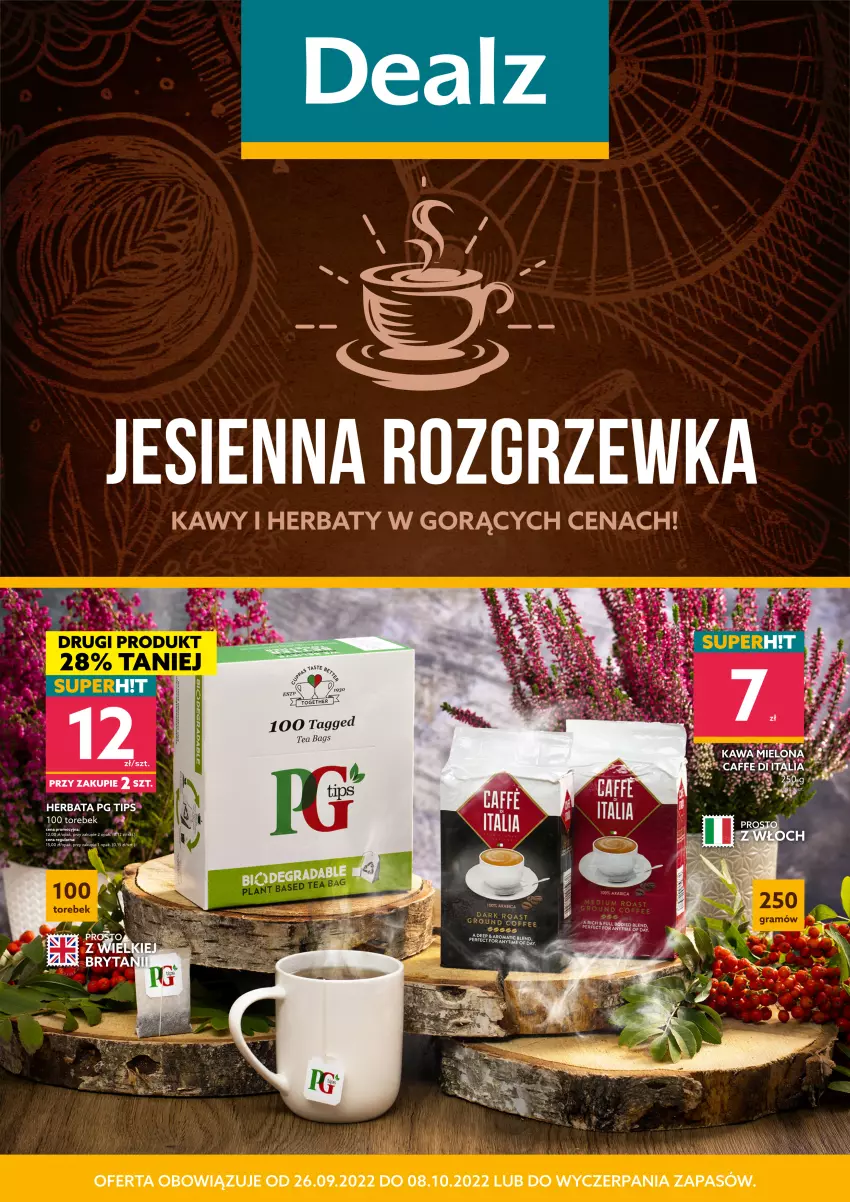 Gazetka promocyjna Dealz - NOWY KATALOG KAW I HERBATJESIENNA ROZGRZEWKA - ważna 26.09 do 08.10.2022 - strona 1 - produkty: Kawa, Kawa mielona