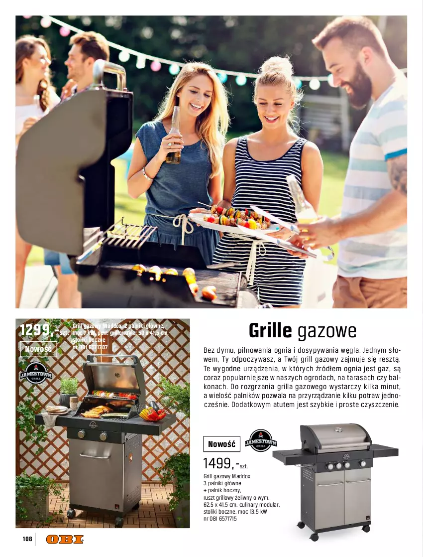 Gazetka promocyjna Obi - Ogród, Balkon, Taras - ważna 01.03 do 31.08.2021 - strona 108 - produkty: Grill, Grill gazowy, Stolik