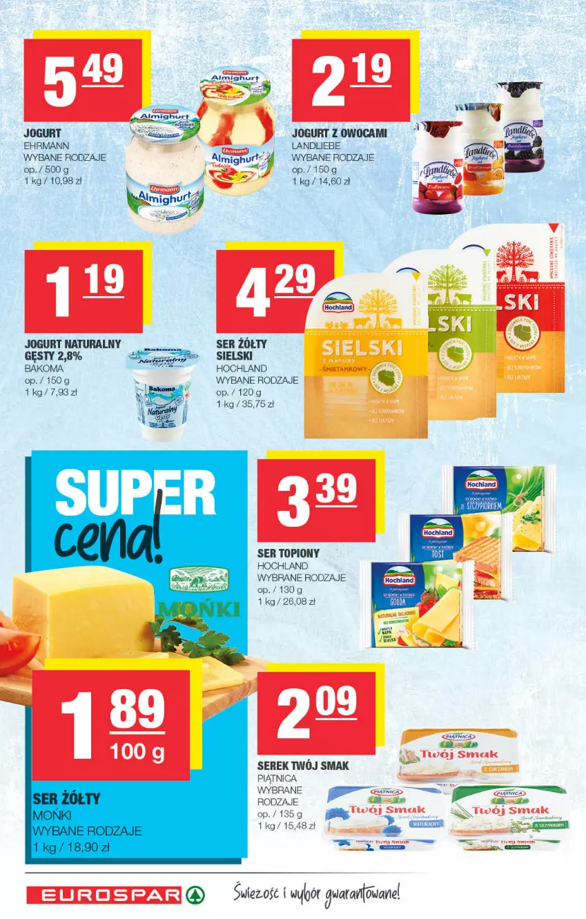 Gazetka promocyjna Spar - ważna 08.10 do 18.10.2021 - strona 4 - produkty: Bakoma, Hochland, Jogurt, Jogurt naturalny, LG, Piątnica, Rum, Ser, Ser topiony, Serek, Top, Twój Smak