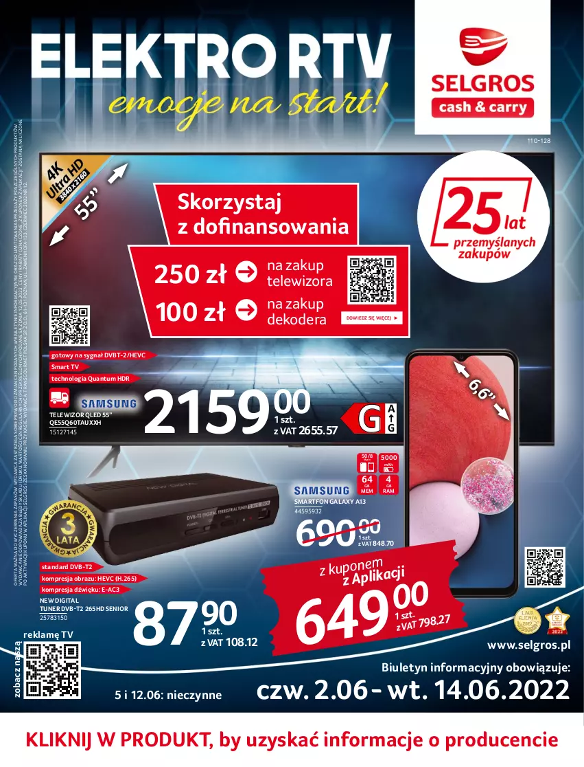 Gazetka promocyjna Selgros - Katalog Elektro - ważna 02.06 do 14.06.2022 - strona 1 - produkty: Fa, Gala, LG, Obraz, Smart tv, Smartfon, Telewizor, Tran