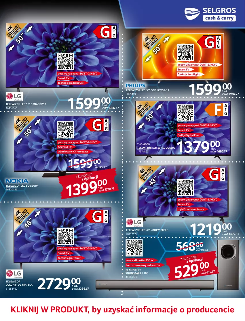 Gazetka promocyjna Selgros - Katalog Elektro - ważna 02.06 do 14.06.2022 - strona 3 - produkty: Android TV, LG, Smart tv, Soundbar, Subwoofer, Telewizor, Thomson