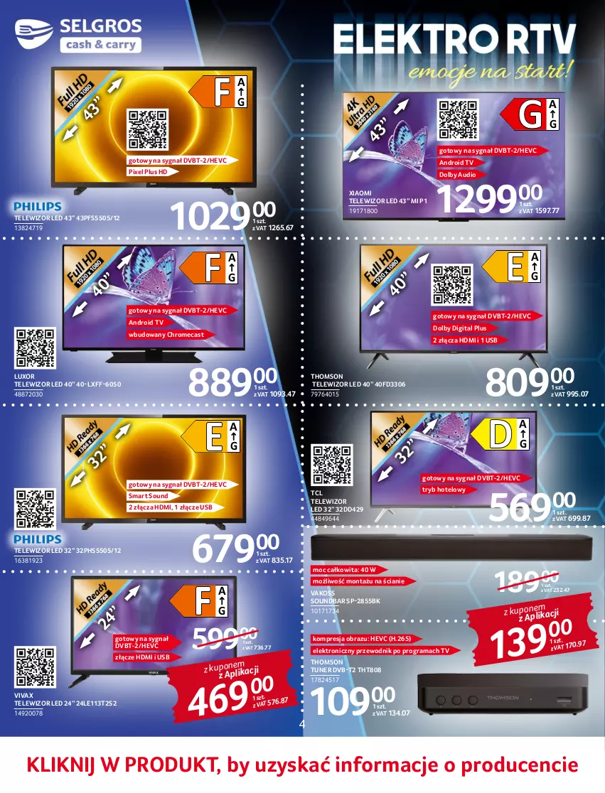 Gazetka promocyjna Selgros - Katalog Elektro - ważna 02.06 do 14.06.2022 - strona 4 - produkty: Android TV, Gra, Obraz, Przewodnik, Rama, Soundbar, Telewizor, Thomson