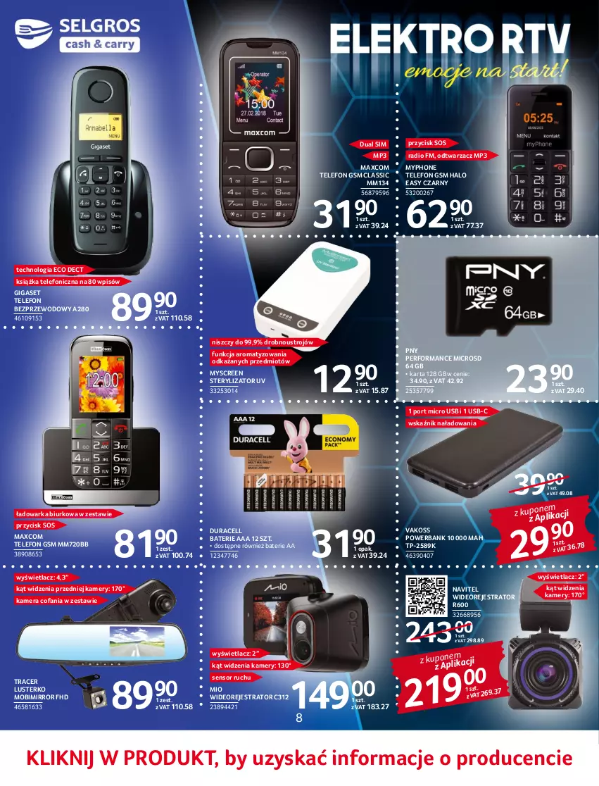 Gazetka promocyjna Selgros - Katalog Elektro - ważna 02.06 do 14.06.2022 - strona 8 - produkty: Acer, Biurko, Duracell, Fa, Halo, Kamera, Kamery, Książka, MyPhone, Navitel, Por, Powerbank, Sos, Sterylizator, Telefon, Warka, Wideorejestrator