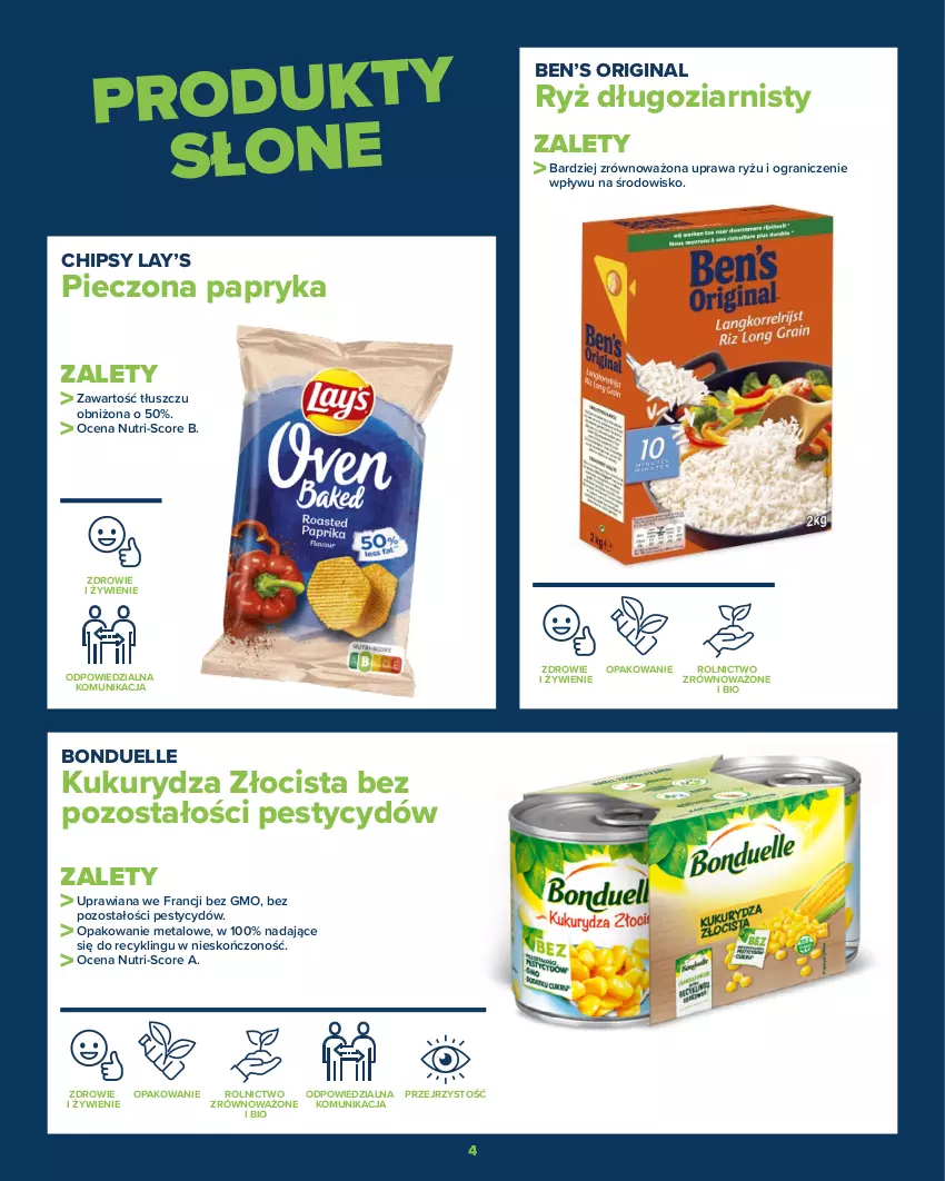 Gazetka promocyjna Carrefour - Gazetka Razem na rzecz tego, co dobre - ważna 24.10 do 06.11.2022 - strona 4 - produkty: Bonduelle, Chipsy, Gin, Gra, Kukurydza, Lay’s, Papryka, Piec, Ryż, Zdrowie