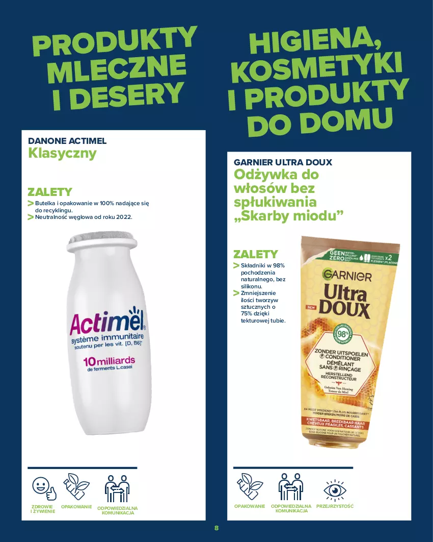 Gazetka promocyjna Carrefour - Gazetka Razem na rzecz tego, co dobre - ważna 24.10 do 06.11.2022 - strona 8 - produkty: Actimel, Danone, Garnier, Odżywka, Zdrowie