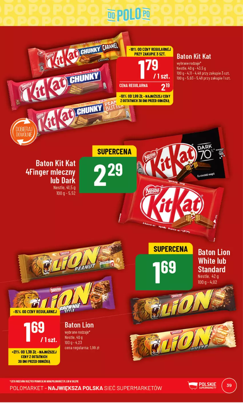 Gazetka promocyjna PoloMarket - Gazetka pomocyjna - ważna 05.07 do 11.07.2023 - strona 39 - produkty: Baton, Kit Kat, Lion