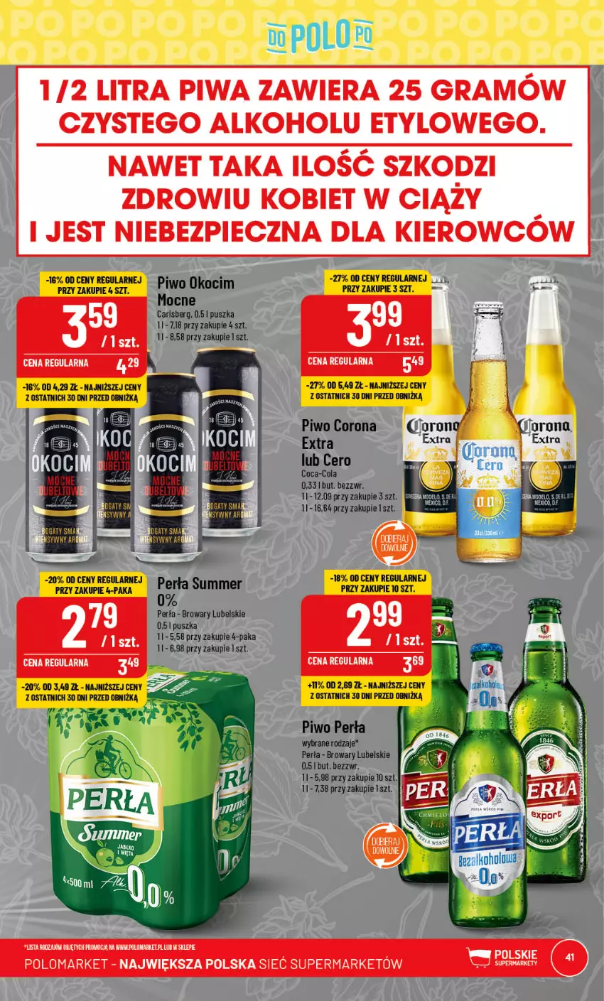 Gazetka promocyjna PoloMarket - Gazetka pomocyjna - ważna 05.07 do 11.07.2023 - strona 41 - produkty: Carlsberg, Coca-Cola, Gra, Koc, Okocim, Perła, Piec, Piwa, Piwo