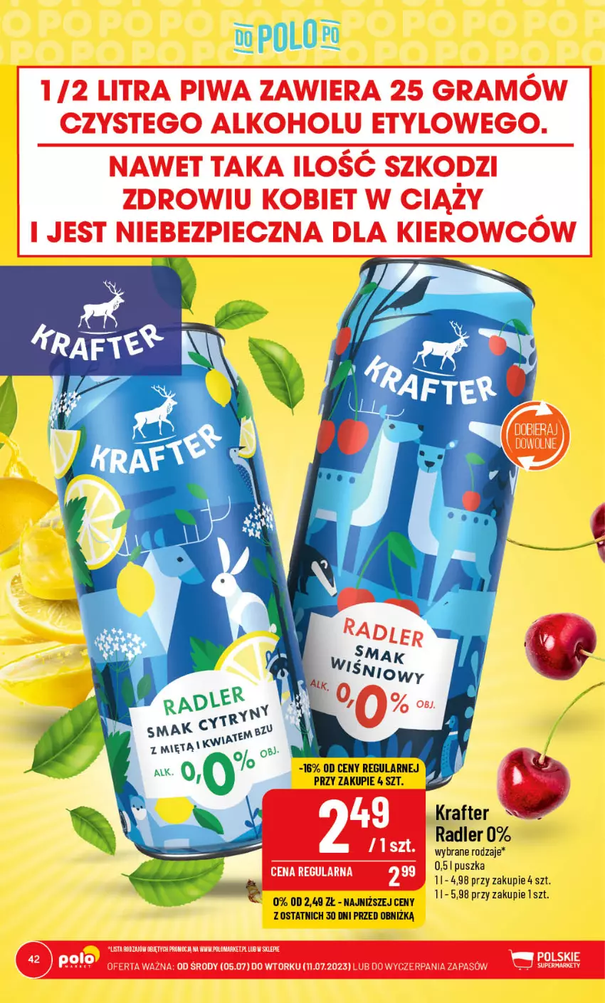 Gazetka promocyjna PoloMarket - Gazetka pomocyjna - ważna 05.07 do 11.07.2023 - strona 42 - produkty: Radler