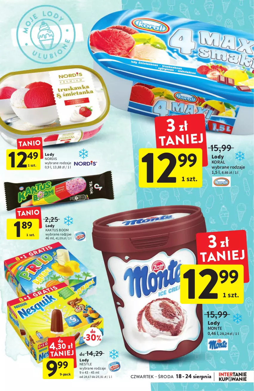 Gazetka promocyjna Intermarche - Gazetka Intermarche - ważna 18.08 do 24.08.2022 - strona 25 - produkty: Kaktus, Lody, Monte