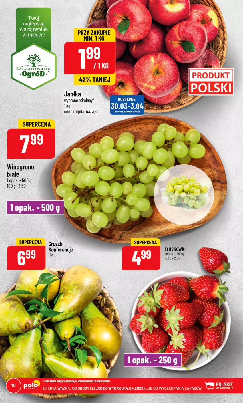 Gazetka promocyjna PoloMarket - Gazetka pomocyjna - ważna 29.03 do 04.04.2023 - strona 10 - produkty: Gruszki, Jabłka, Truskawki, Wino