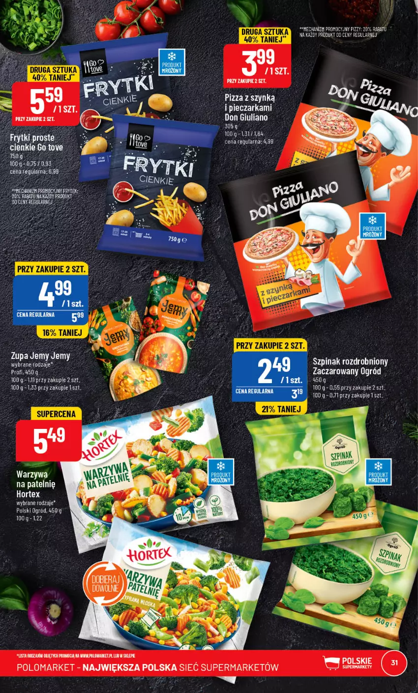 Gazetka promocyjna PoloMarket - Gazetka pomocyjna - ważna 29.03 do 04.04.2023 - strona 31 - produkty: Fa, Hortex, Ogród, Pizza, Szpinak, Warzywa