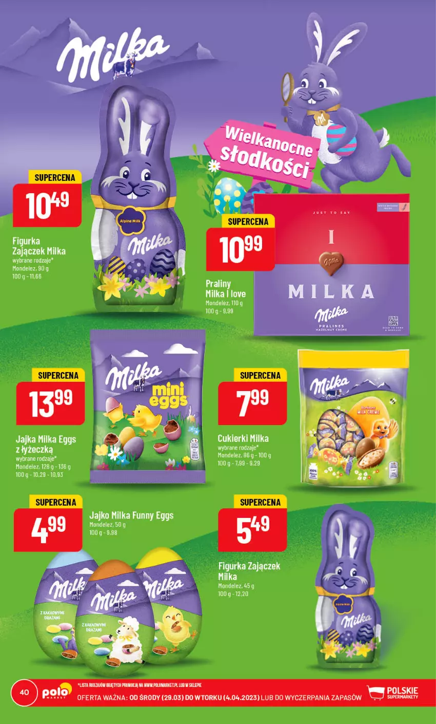 Gazetka promocyjna PoloMarket - Gazetka pomocyjna - ważna 29.03 do 04.04.2023 - strona 40 - produkty: Cukier, Cukierki, Milka