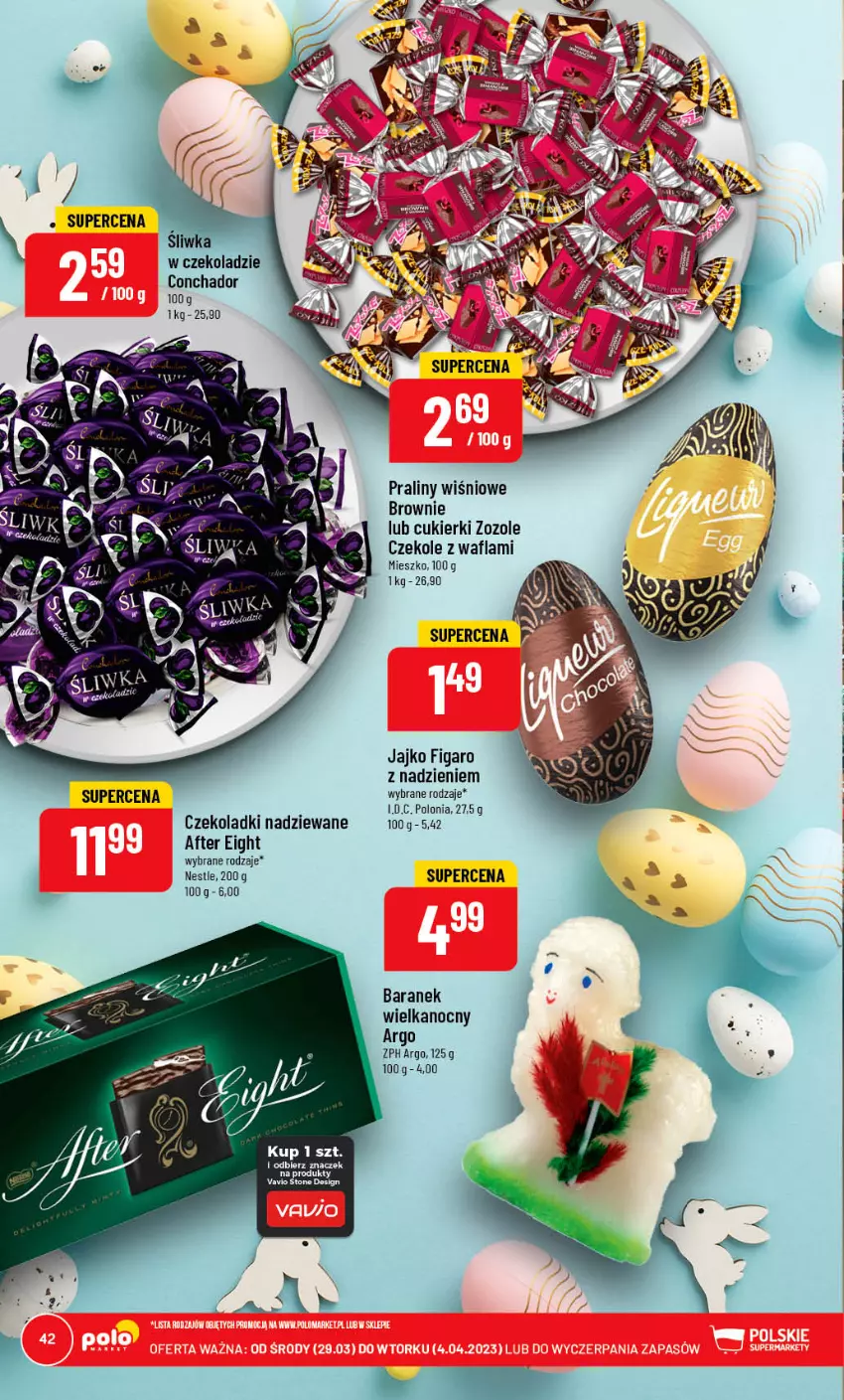 Gazetka promocyjna PoloMarket - Gazetka pomocyjna - ważna 29.03 do 04.04.2023 - strona 42 - produkty: Brownie, Cukier, Cukierki, Praliny