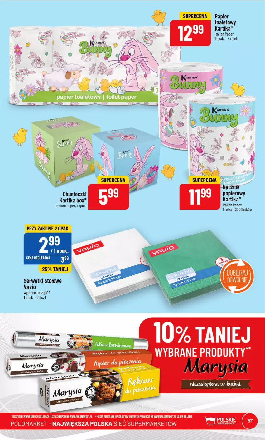 Gazetka promocyjna PoloMarket - Gazetka pomocyjna - ważna 29.03 do 04.04.2023 - strona 57 - produkty: Chusteczki, Papier, Papier toaletowy, Ręcznik, Ser, Serwetki