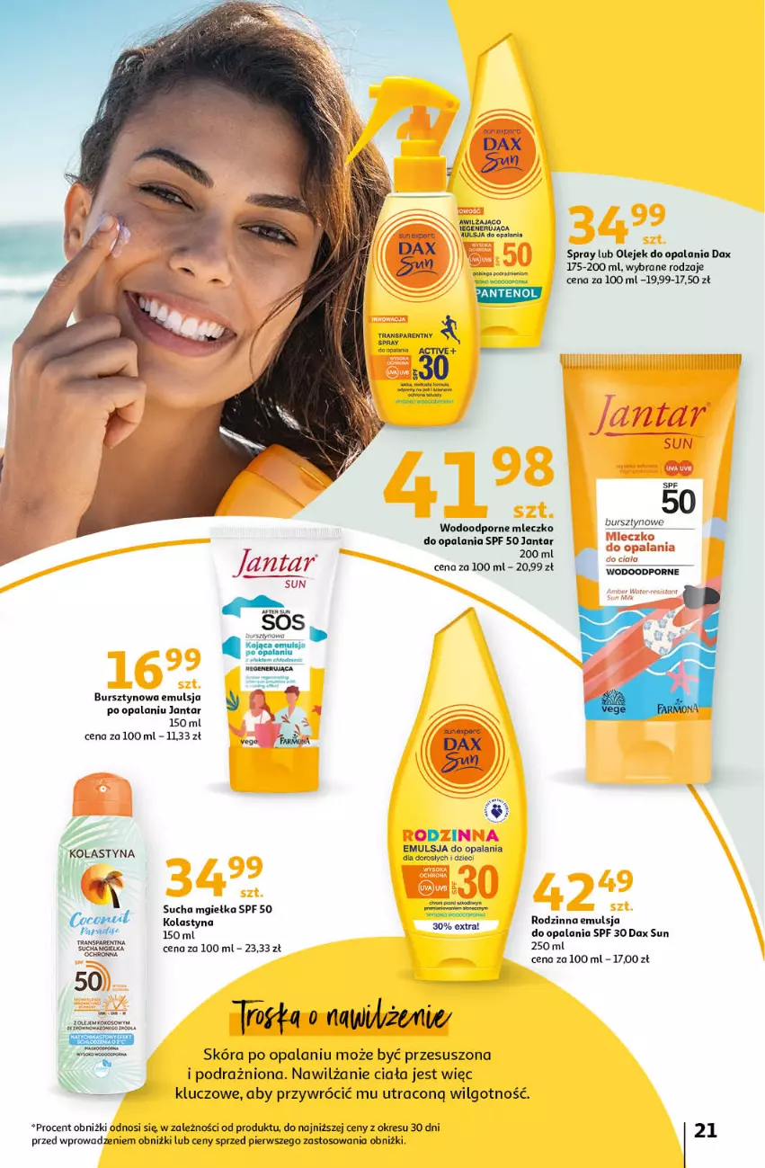 Gazetka promocyjna Auchan - Katalog Kosmetyczne inspiracje Hipermarket Auchan - ważna 23.05 do 26.06.2024 - strona 21 - produkty: Bursztyn, DAX, Dzieci, Emulsja, LG, Mleczko, Olej, Por, Tran