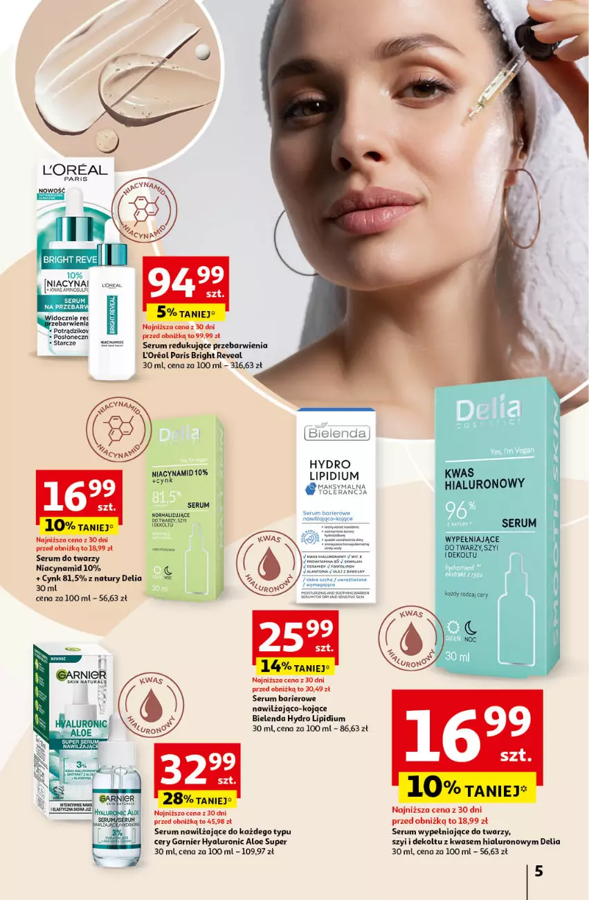 Gazetka promocyjna Auchan - Katalog Kosmetyczne inspiracje Hipermarket Auchan - ważna 23.05 do 26.06.2024 - strona 5 - produkty: Bielenda, Cynk, Garnier, Olej, Rum, Ryż, Ser, Serum, Serum do twarzy