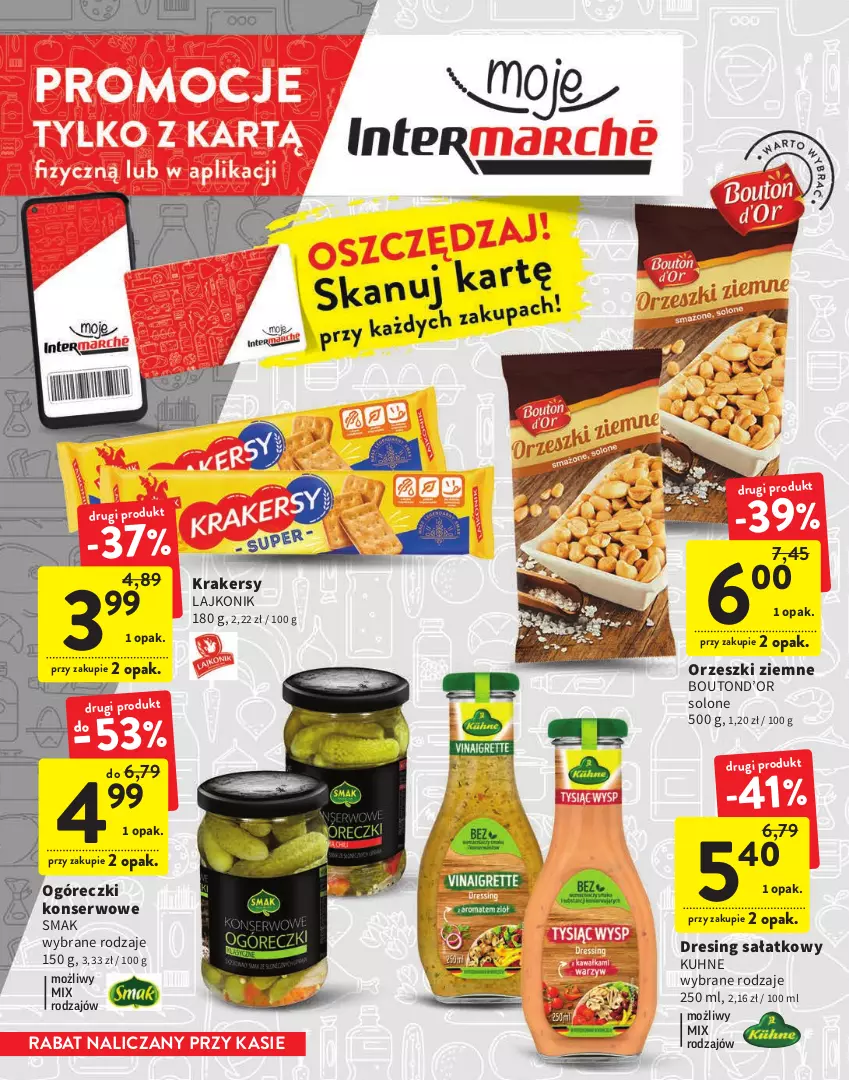 Gazetka promocyjna Intermarche - Gazetka Intermarche - ważna 09.03 do 22.03.2023 - strona 14 - produkty: Dres, Krakersy, Lajkonik, Orzeszki, Orzeszki ziemne, Sałat, Ser