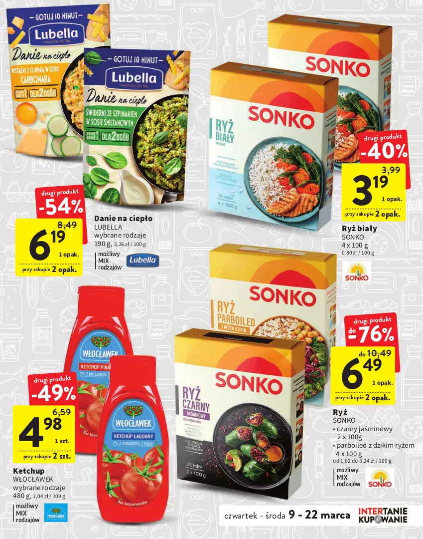 Gazetka promocyjna Intermarche - Gazetka Intermarche - ważna 09.03 do 22.03.2023 - strona 15 - produkty: Bell, Bella, Ketchup, Lubella, Ryż, Ryż biały, Sonko