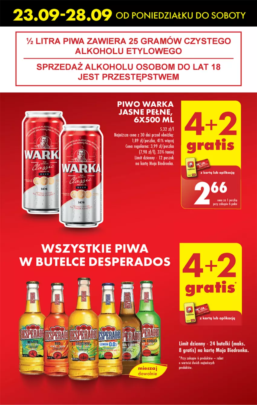 Gazetka promocyjna Biedronka - Od poniedzialku - ważna 23.09 do 28.09.2024 - strona 13 - produkty: Desperados, Dron, Gra, Piwa, Piwo, Warka