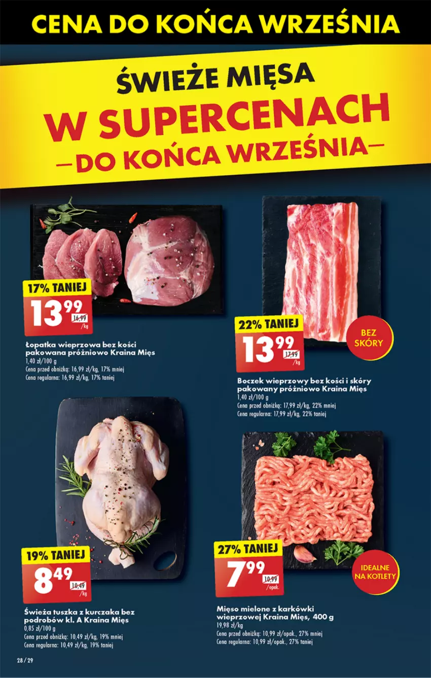 Gazetka promocyjna Biedronka - Od poniedzialku - ważna 23.09 do 28.09.2024 - strona 34 - produkty: Boczek, Boczek wieprzowy, Kurczak, Mięso, Mięso mielone, Tusz