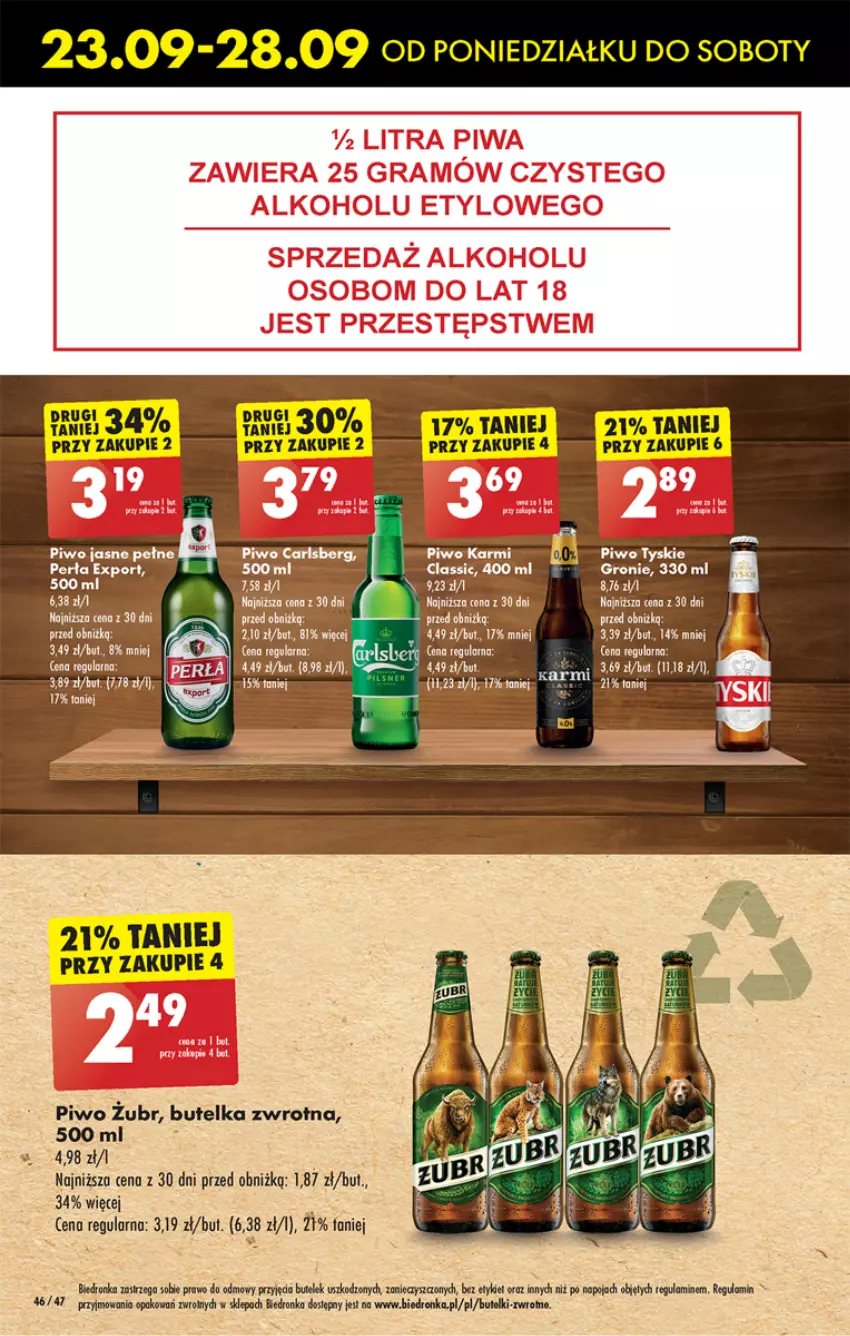 Gazetka promocyjna Biedronka - Od poniedzialku - ważna 23.09 do 28.09.2024 - strona 56 - produkty: Carlsberg, Dron, Piwo, Piwo jasne, Ser, Tyskie