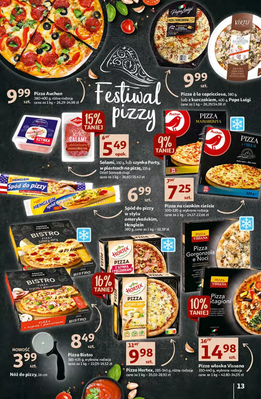 Gazetka promocyjna Auchan - Gazetka KORZYŚCI z kartą SKARBONKA Hipermarket Auchan - ważna 02.02 do 08.02.2023 - strona 13 - produkty: Hortex, Kurczak, Pizza, Salami, Szynka