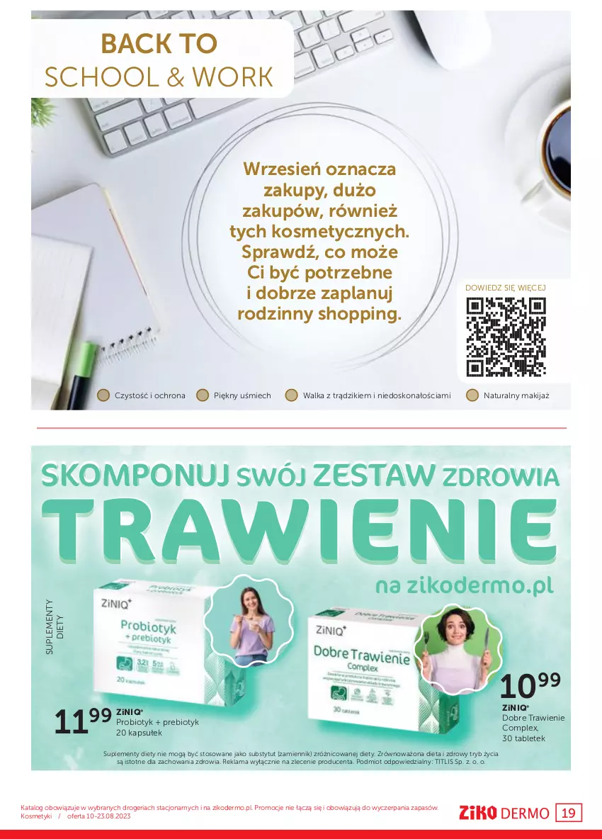 Gazetka promocyjna Ziko - Gazetka Ziko Dermo - ważna 10.08 do 23.08.2023 - strona 19 - produkty: Makijaż, Probiotyk, Tablet