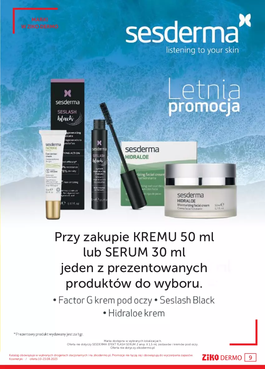 Gazetka promocyjna Ziko - Gazetka Ziko Dermo - ważna 10.08 do 23.08.2023 - strona 9 - produkty: Rum, Ser, Serum, Sesderma