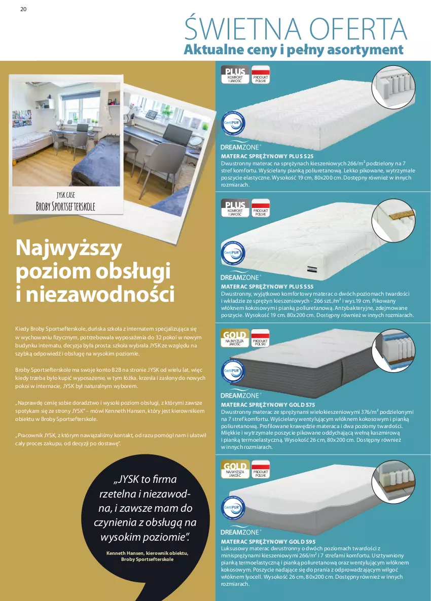 Gazetka promocyjna Jysk - Katalog Wiosna/Lato - ważna 01.03 do 31.08.2021 - strona 20 - produkty: Fa, Kokos, LG, Materac, Materac sprężynowy, Por, Sok, Sport, Tera