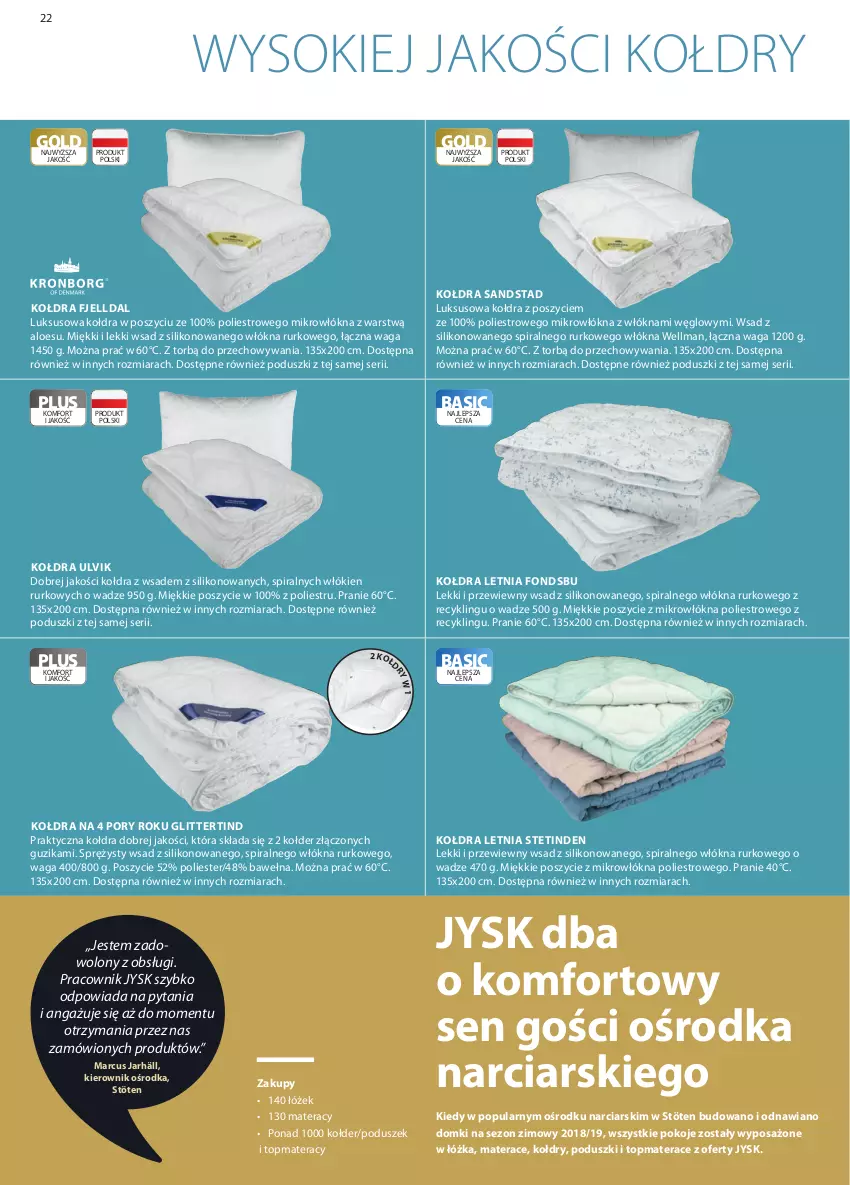 Gazetka promocyjna Jysk - Katalog Wiosna/Lato - ważna 01.03 do 31.08.2021 - strona 22 - produkty: Kołdra, Materac, Por, Ser, Sok, Tera, Top, Waga, Wełna