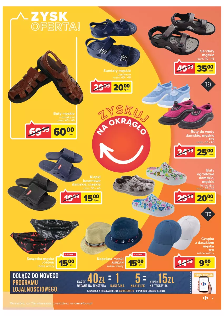 Gazetka promocyjna Carrefour - Gazetka Zyskuj na okrągło - ważna 05.07 do 16.07.2022 - strona 7 - produkty: Buty, Buty do wody, Czapka, Fa, Fanta, Gra, Klapki, Klej, Sandał