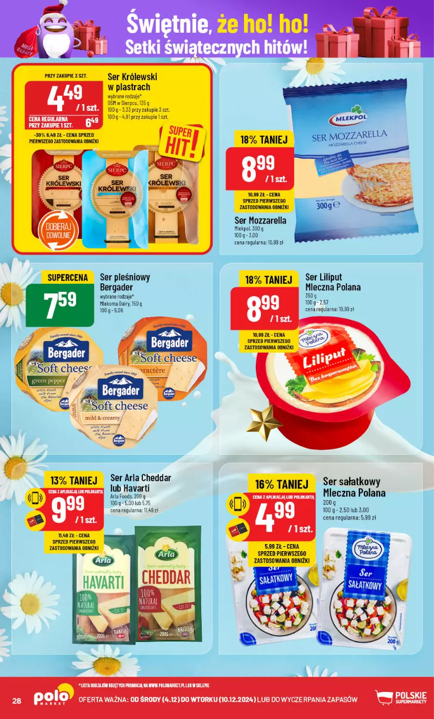 Gazetka promocyjna PoloMarket - Gazetka pomocyjna - ważna 04.12 do 10.12.2024 - strona 28 - produkty: Cheddar, Havarti, Królewski, LANA, Mleko, Mozzarella, Sałat, Ser, Ser pleśniowy