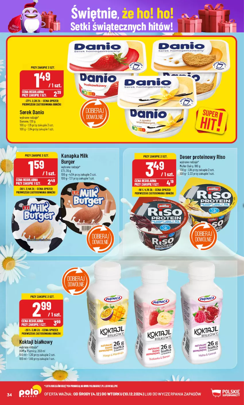 Gazetka promocyjna PoloMarket - Gazetka pomocyjna - ważna 04.12 do 10.12.2024 - strona 34 - produkty: Danio, Danone, Deser, Ser, Serek