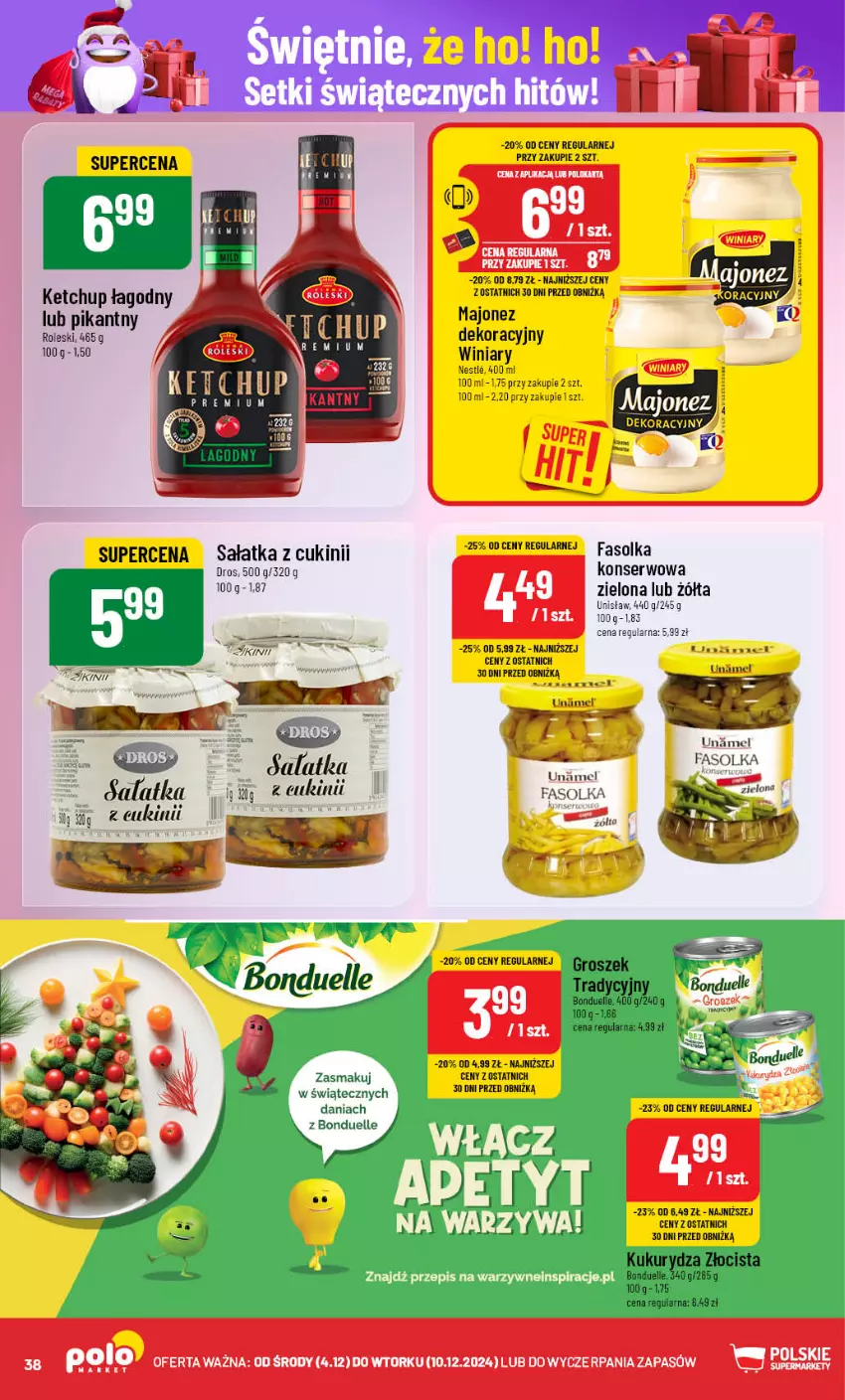 Gazetka promocyjna PoloMarket - Gazetka pomocyjna - ważna 04.12 do 10.12.2024 - strona 38 - produkty: Bonduelle, Fa, Groszek, Ketchup, Kukurydza, Majonez, Sałat, Sałatka, Ser, Winiary