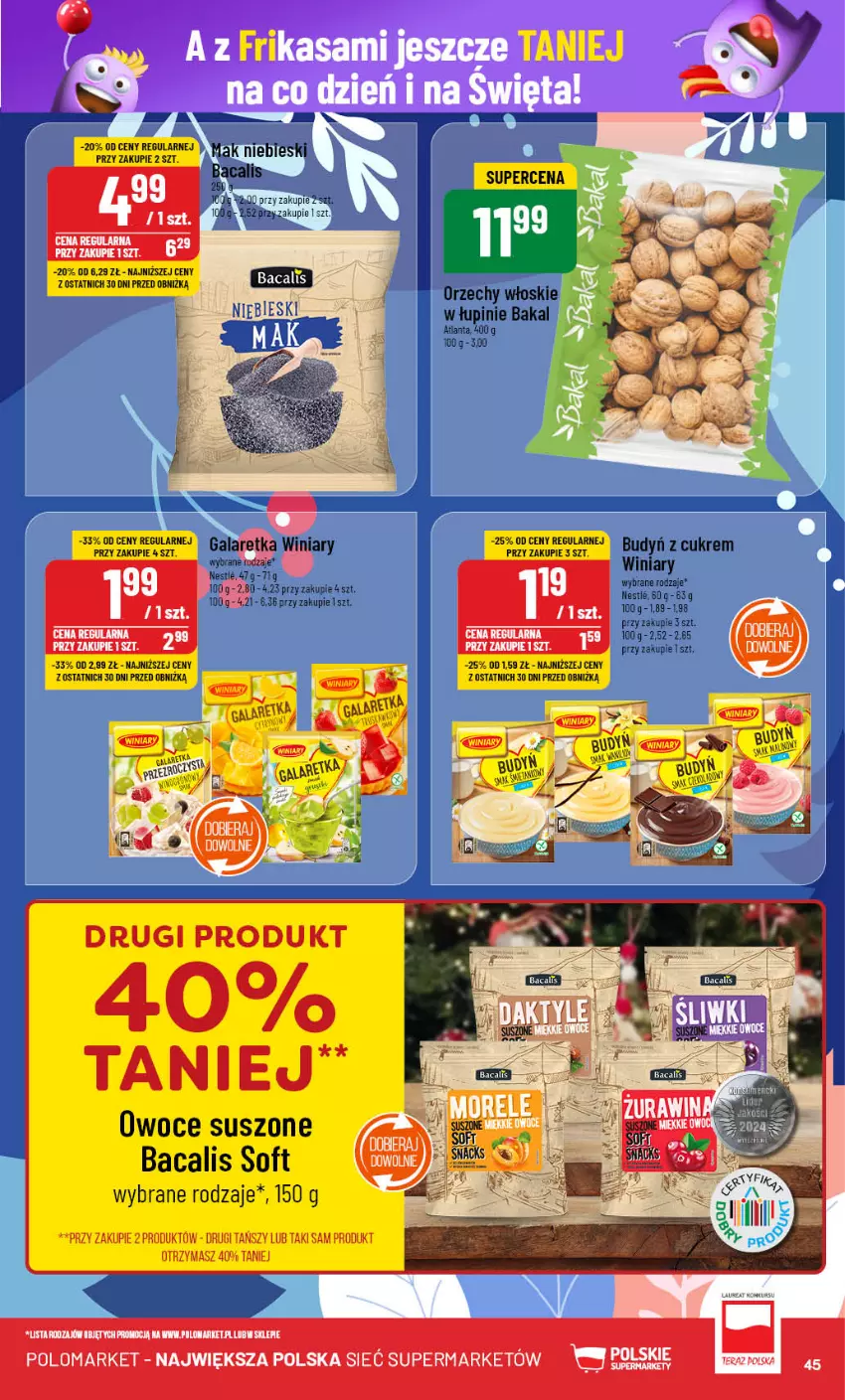 Gazetka promocyjna PoloMarket - Gazetka pomocyjna - ważna 04.12 do 10.12.2024 - strona 45 - produkty: Budyń, Gala, Galaretka, Orzechy włoskie, Tera, Winiary