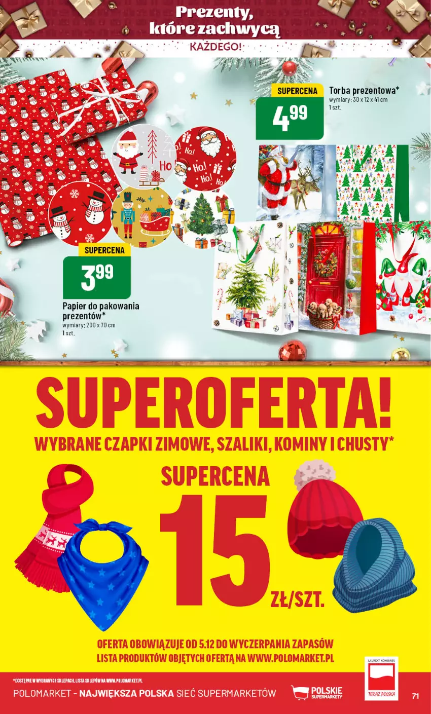 Gazetka promocyjna PoloMarket - Gazetka pomocyjna - ważna 04.12 do 10.12.2024 - strona 71 - produkty: Laur, Papier, Papier do pakowania, Torba, Torba prezentowa