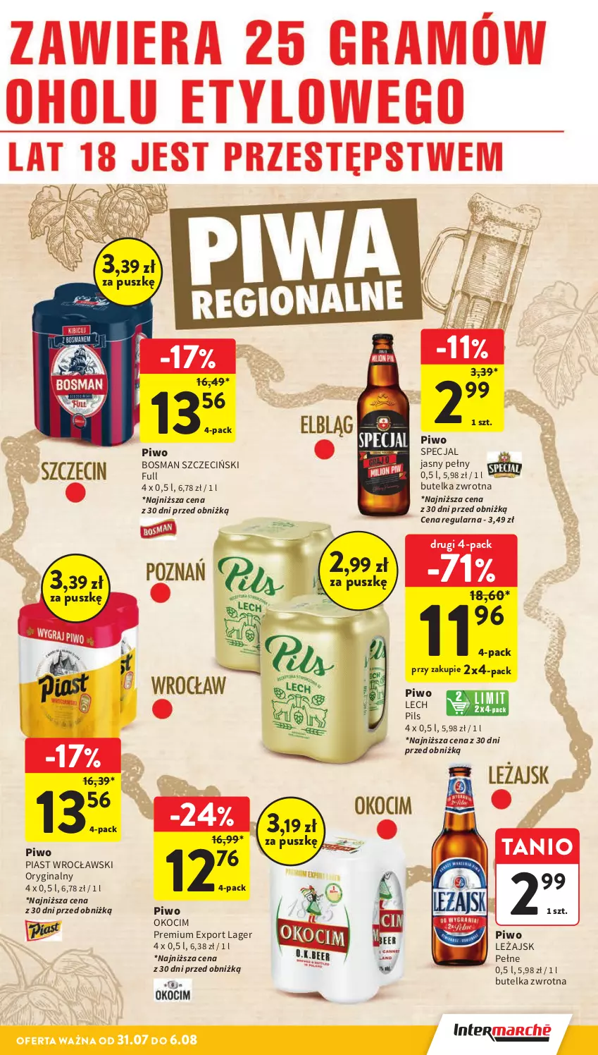 Gazetka promocyjna Intermarche - Gazetka Intermarche - ważna 31.07 do 06.08.2025 - strona 33 - produkty: Gin, Koc, Okocim, Piast, Piwo, Por