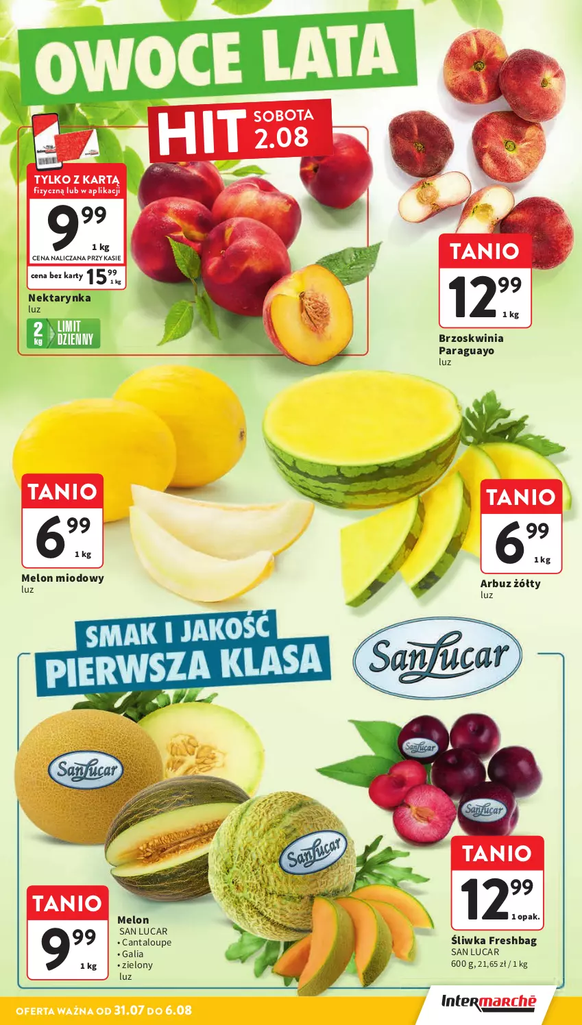 Gazetka promocyjna Intermarche - Gazetka Intermarche - ważna 31.07 do 06.08.2025 - strona 9 - produkty: Arbuz, Melon, Nektar, Nektarynka